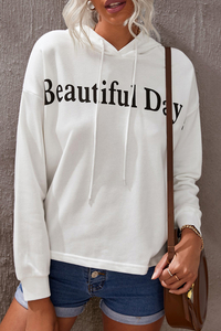 Stockpapa Apparel Stocklots Beautiful Day Ladies Letters Graphic Hoodie