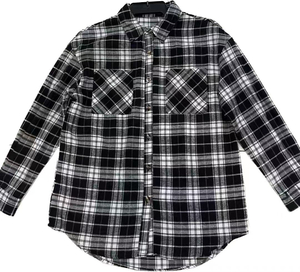 Stockpapa Men's Clearance Sale Black And White Plaid Shirt 