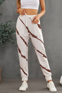 Stockpapa Ladies Casual Tie-dyed Drawstring Elastic Waist Pants