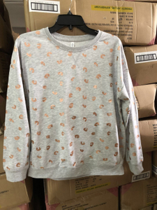 Ladies Print Terry Pullover in Stock