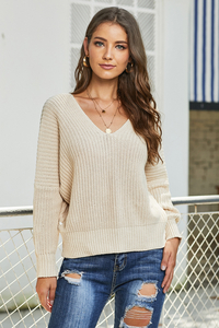 Stockpapa Ladies V neck casual sweaters