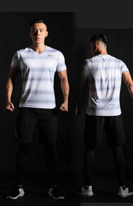 Strong Guy , Men's V Neck Active Striped Tee